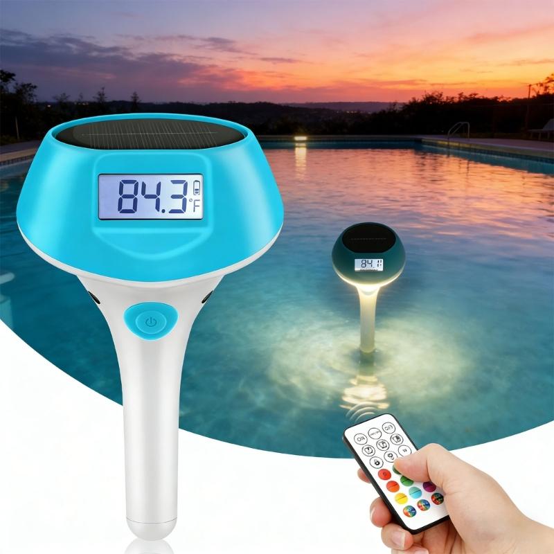 Outdoor Power For Hot Tub - Zwembadthermograaf op zonne-energie met/zonder licht met