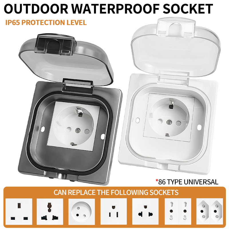 Outdoor Power Rack - IP65 waterdichte buitencontactdoos, 16A krachtige wandplaat,