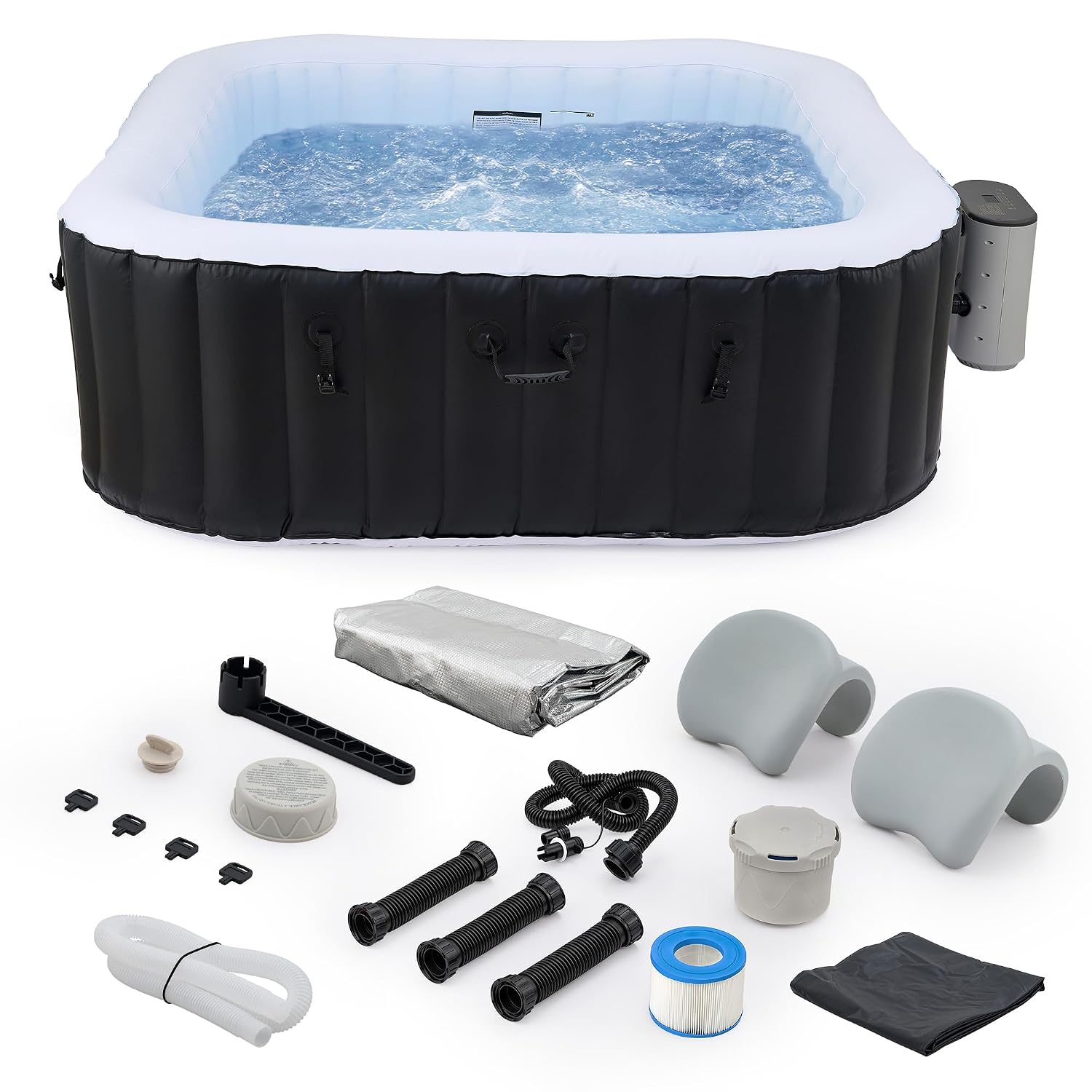 Outdoor Power For Hot Tub - 6,5ft Opblaasbaar Hot Tub, 6-Persoons Buiten-Spa,