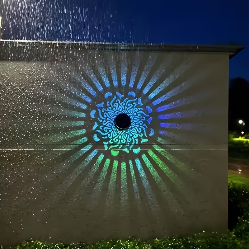Outdoor Power Outlet Solar - Solar LED-wandlamp Mandala-projectielantaarn Waterdichte buitenlamp voor
