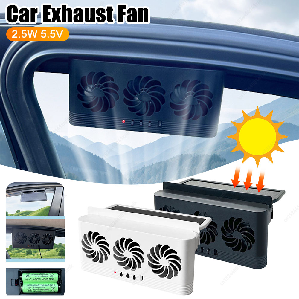 Outdoor Power Vent - Auto-afzuigventilator op zonne-energie met 3 luchtuitlaten