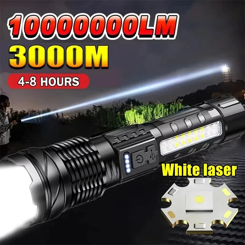 Outdoor Power Usb - Krachtige LED-zaklamp Batterijweergave USB Oplaadbaar licht