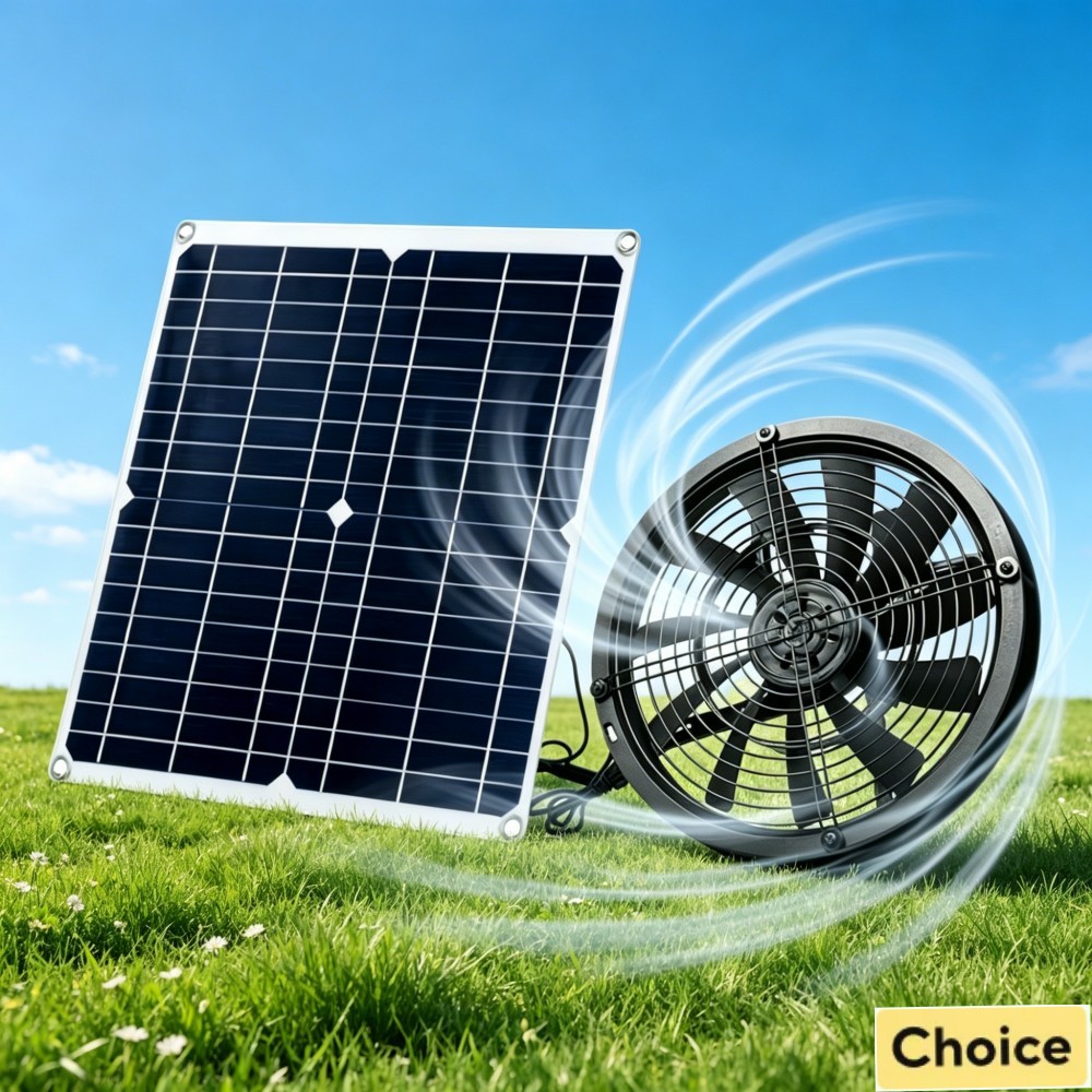 Outdoor Power Vent - 15-25W zelfaangedreven afzuigventilatorset, duurzame zonneventilator voor