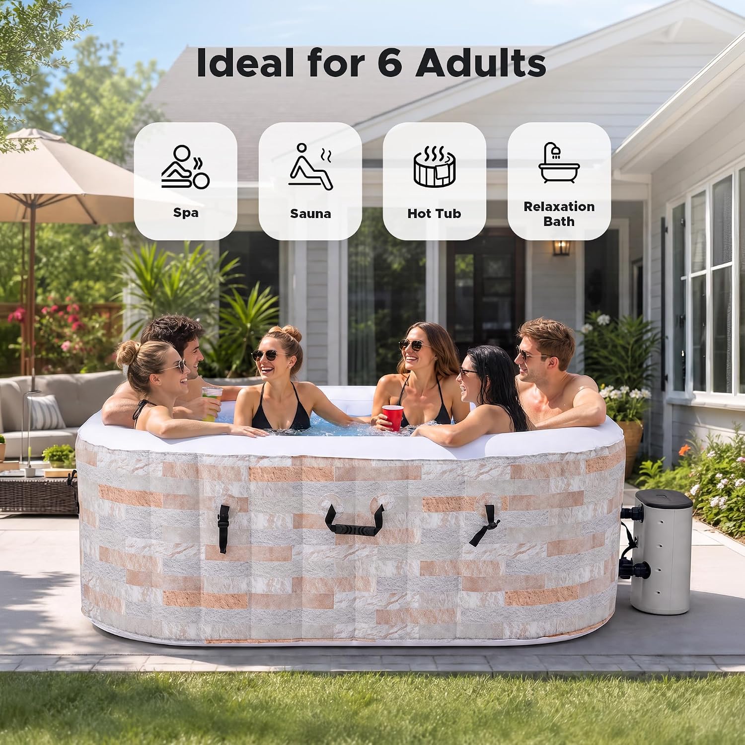 Opblaasbaar bubbelbad van 6,5f - Outdoor Power For Hot Tub recensie en prijs