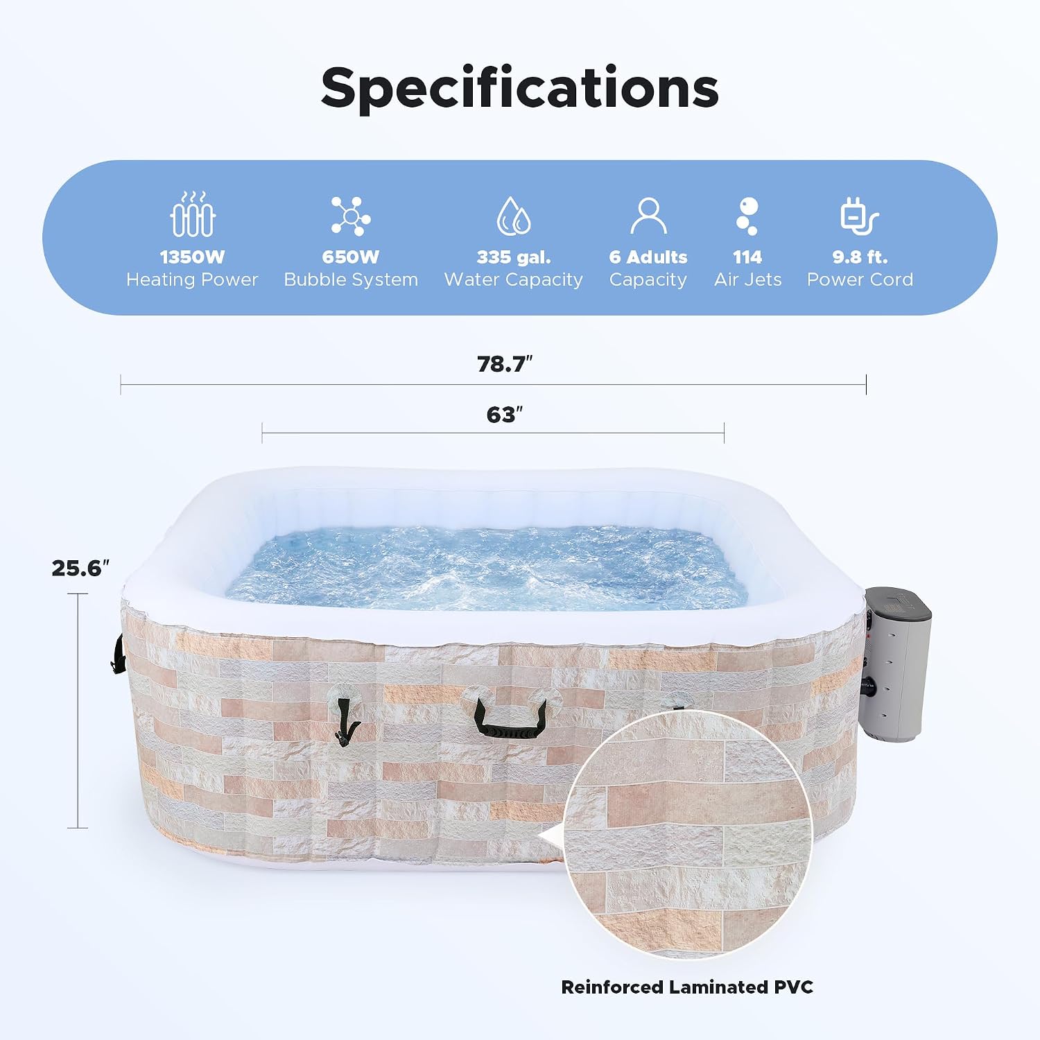 Opblaasbaar bubbelbad van 6,5f - Outdoor Power For Hot Tub recensie en prijs