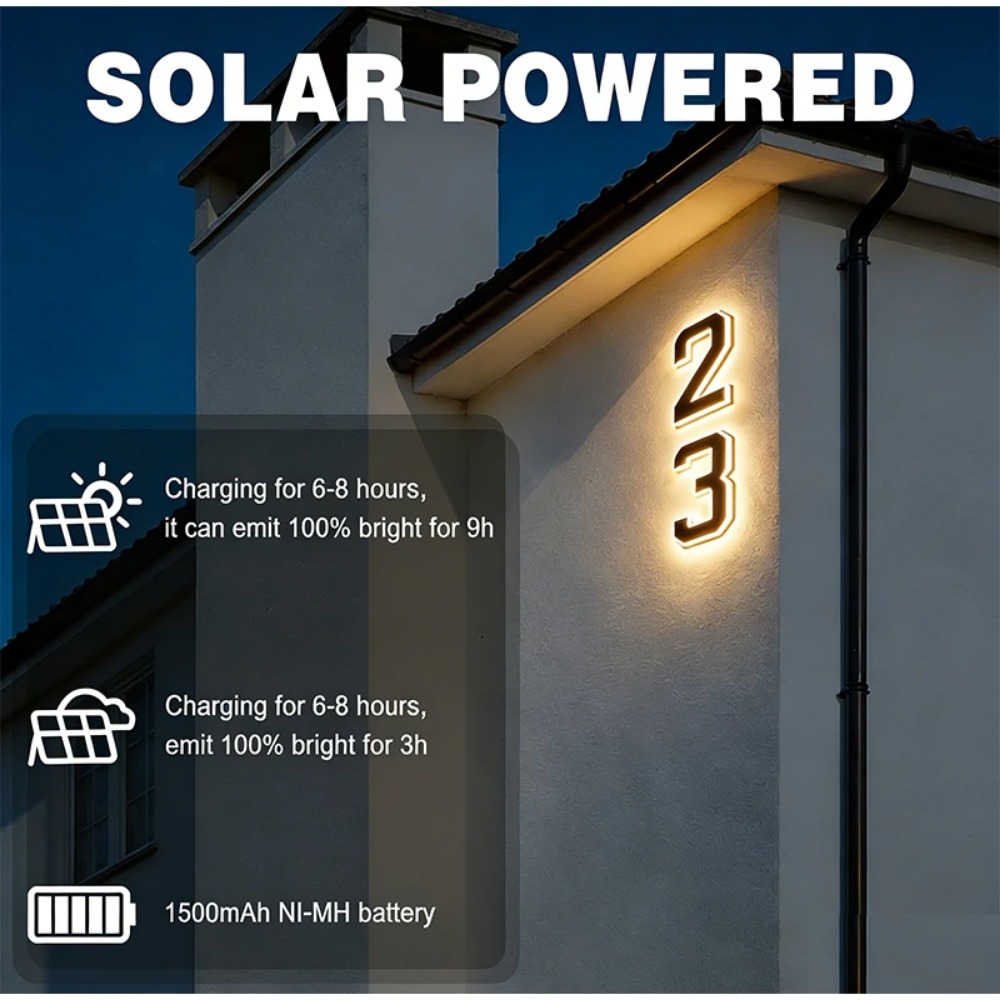 Nieuw zonne-adresbord LED-huis - Outdoor Power Outlet Solar recensie en prijs