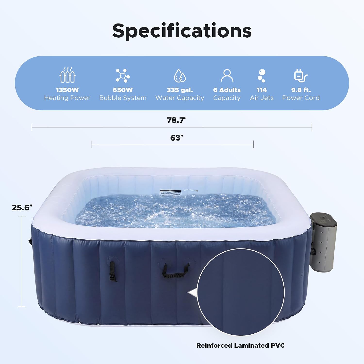 6,5ft Opblaasbaar Hot Tub, 6-P - Outdoor Power For Hot Tub recensie en prijs