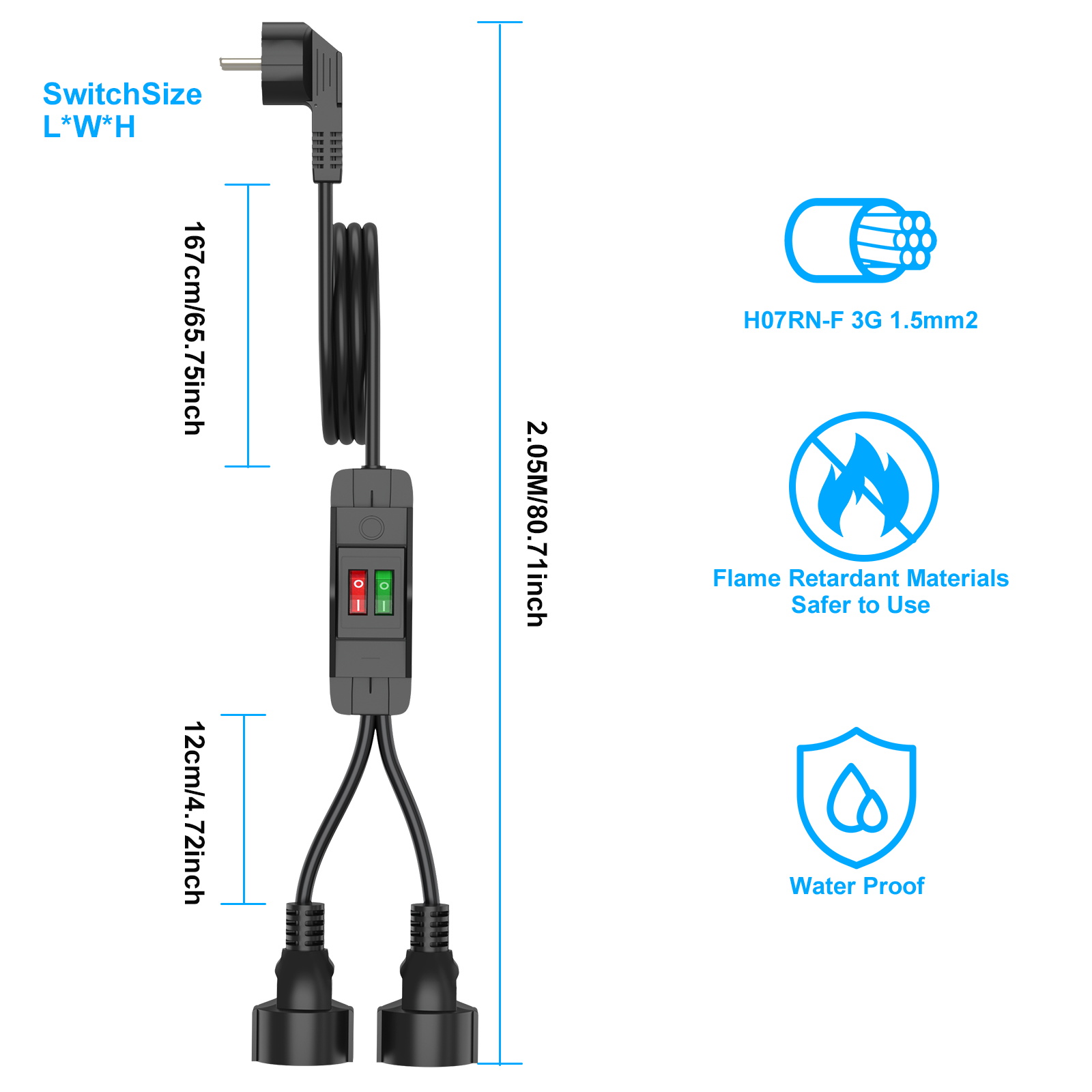 EU-stekker verlengsnoer met AA - Outdoor Power Extension recensie en prijs
