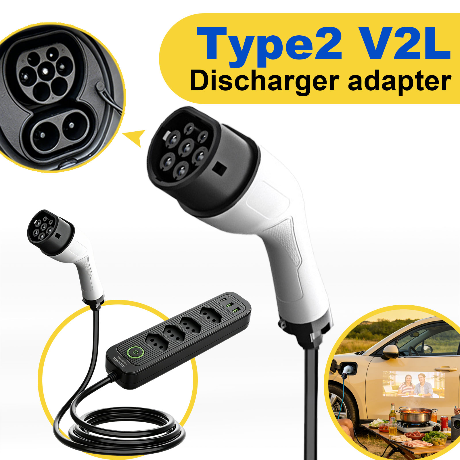 Type2 V2L-ontladingsadapter 16 - Outdoor Power Rack recensie en prijs