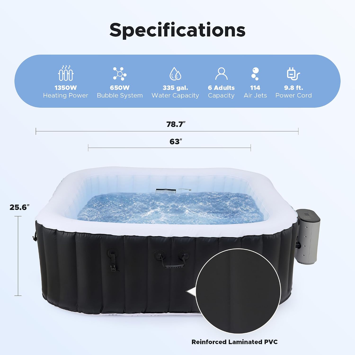 6,5ft Opblaasbaar Hot Tub, 6-P - Outdoor Power For Hot Tub recensie en prijs