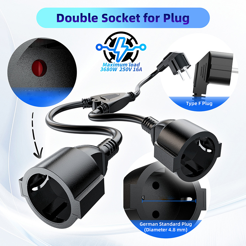 EU Power Splitter Cord 1X2 Eur - Outdoor Power Extension recensie en prijs